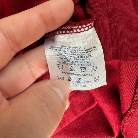 Lands’ End Maroon Red Long Sleeve Polo Shirt - Picture 3 of 3